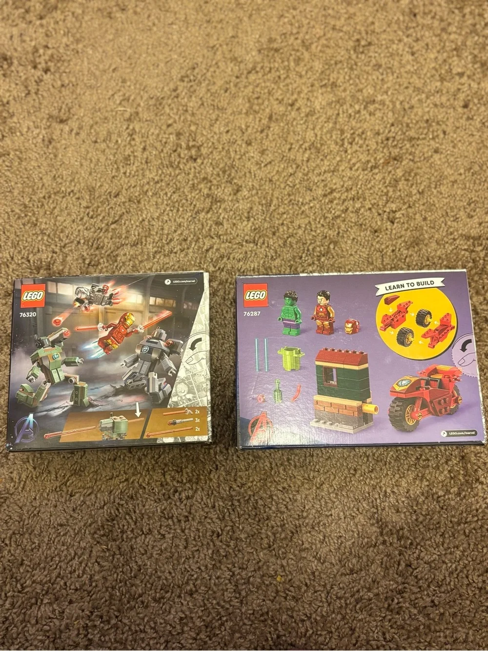 Iron Man & War Machine 76320 Iron Man with Bike and Hulk 76287 LOT OF 2 FOR 25$🆒